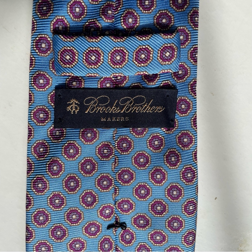 Brooks Brothers Blue and Purple Geometric Repp Tie